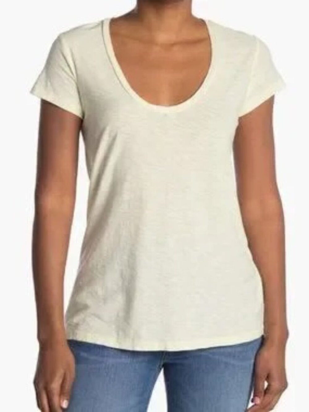 Naples Yellow - James Perse Scoop Neck T shirt in soft yellow (Medium) NWT